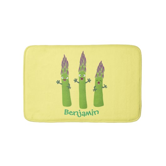 Cute asparaging vegetable trio cartoon badmat (Voorkant)