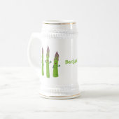 Cute asparaging vegetable trio cartoon bierpul (Voorkant links)
