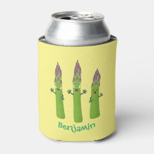 Cute asparaging vegetable trio cartoon blikjeskoeler