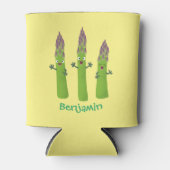 Cute asparaging vegetable trio cartoon blikjeskoeler (Voorkant)