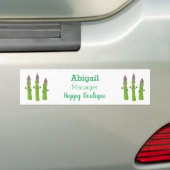 Cute asparaging vegetable trio cartoon bumpersticker (Op auto)