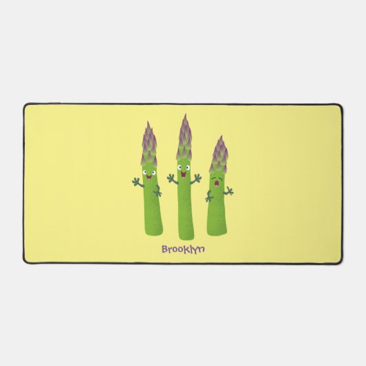 Cute asparaging vegetable trio cartoon bureaumat (Voorkant)