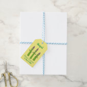 Cute asparaging vegetable trio cartoon cadeaulabel (Met Touw)