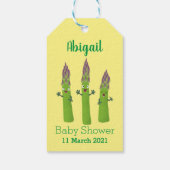 Cute asparaging vegetable trio cartoon cadeaulabel (Achterkant)