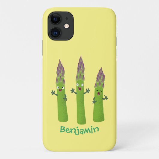 Cute asparaging vegetable trio cartoon Case-Mate iPhone case (Achterkant)