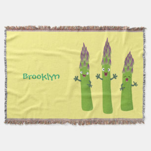 Cute asparaging vegetable trio cartoon deken