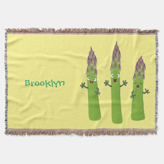 Cute asparaging vegetable trio cartoon deken (Voorkant)