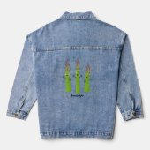 Cute asparaging vegetable trio cartoon denim jacket (Achterkant)