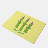 Cute asparaging vegetable trio cartoon deurmat (Schuin)