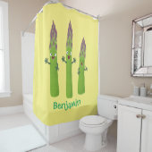 Cute asparaging vegetable trio cartoon douchegordijn (In situ)