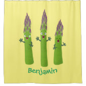 Cute asparaging vegetable trio cartoon douchegordijn (Voorkant)