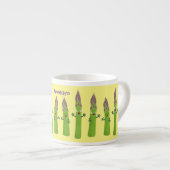 Cute asparaging vegetable trio cartoon espresso kop (Voorkant rechts)