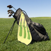 Cute asparaging vegetable trio cartoon golfhanddoek (Groen)