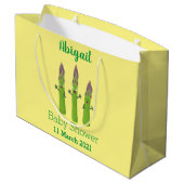 Cute asparaging vegetable trio cartoon groot cadeauzakje (Achterkant Gekanteld)