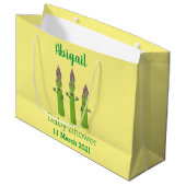 Cute asparaging vegetable trio cartoon groot cadeauzakje (Voorkant Gekanteld)