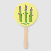 Cute asparaging vegetable trio cartoon handwaaier (Voorkant)