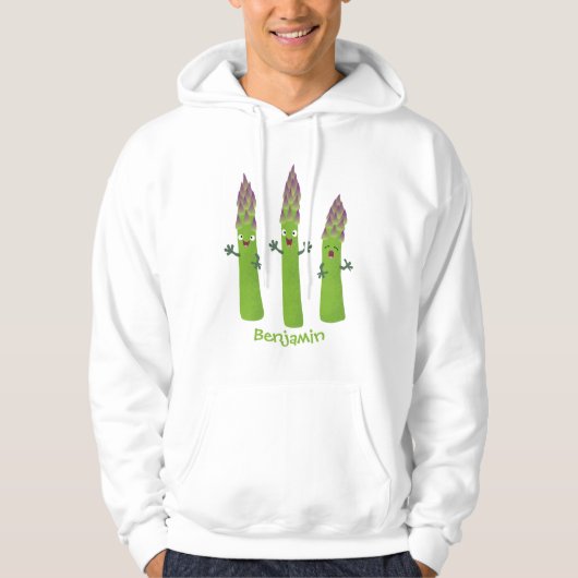 Cute asparaging vegetable trio cartoon hoodie (Voorkant)