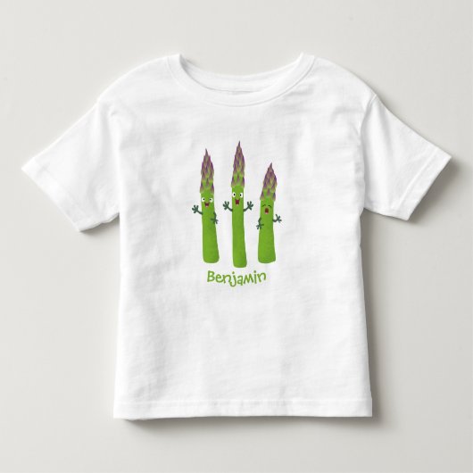 Cute asparaging vegetable trio cartoon kinder shirts (Voorkant)