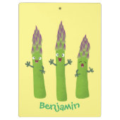 Cute asparaging vegetable trio cartoon klembord (Achterkant)
