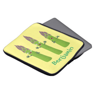 Cute asparaging vegetable trio cartoon laptop sleeve