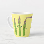 Cute asparaging vegetable trio cartoon latte mok (Linkerhoek)