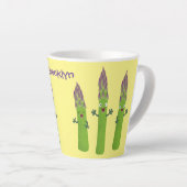 Cute asparaging vegetable trio cartoon latte mok (Rechterhoek)