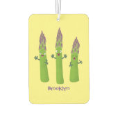 Cute asparaging vegetable trio cartoon luchtverfrisser (Achterkant)