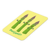 Cute asparaging vegetable trio cartoon magneet (Linkerzijde)