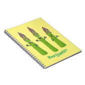 Cute asparaging vegetable trio cartoon notitieboek (Rechterzijde)