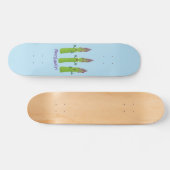 Cute asparaging vegetable trio cartoon persoonlijk skateboard (Horizontaal)