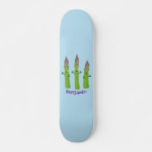 Cute asparaging vegetable trio cartoon persoonlijk skateboard (Voorkant)