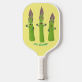 Cute asparaging vegetable trio cartoon pickleball paddle (Voorkant)