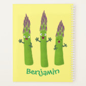 Cute asparaging vegetable trio cartoon planner (Achterkant)