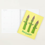 Cute asparaging vegetable trio cartoon planner (Display)