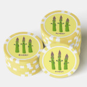 Cute asparaging vegetable trio cartoon poker chips (Opstapeling)