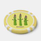 Cute asparaging vegetable trio cartoon poker chips (Enkel)