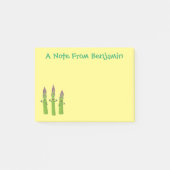 Cute asparaging vegetable trio cartoon post-it® notes (Voorkant)