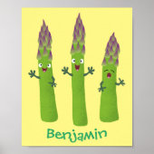 Cute asparaging vegetable trio cartoon poster (Voorkant)