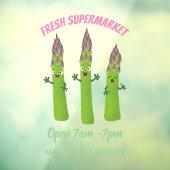 Cute asparaging vegetable trio cartoon raamsticker (Vel 3)