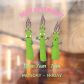 Cute asparaging vegetable trio cartoon raamsticker (Vel 2)