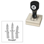Cute asparaging vegetable trio cartoon rubberstempel (Gestempeld)