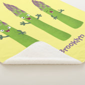 Cute asparaging vegetable trio cartoon sherpa deken (3/4)