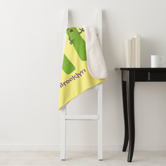 Cute asparaging vegetable trio cartoon sherpa deken (In situ)