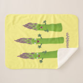 Cute asparaging vegetable trio cartoon sherpa deken (Voorkant (horizontaal))
