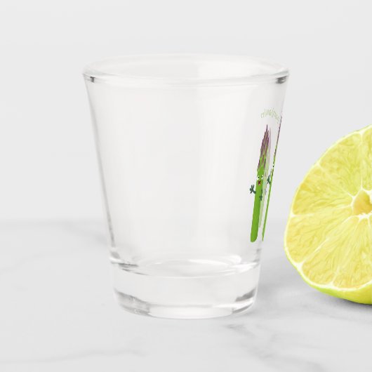 Cute asparaging vegetable trio cartoon shot glas (Links)