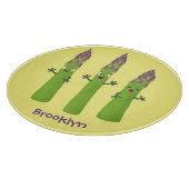 Cute asparaging vegetable trio cartoon snijplank (Hoek)