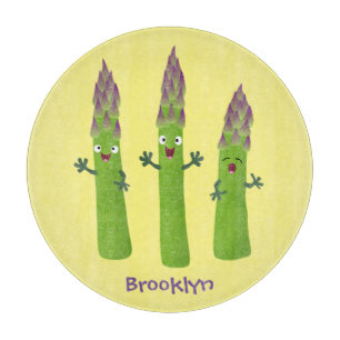 Cute asparaging vegetable trio cartoon snijplank
