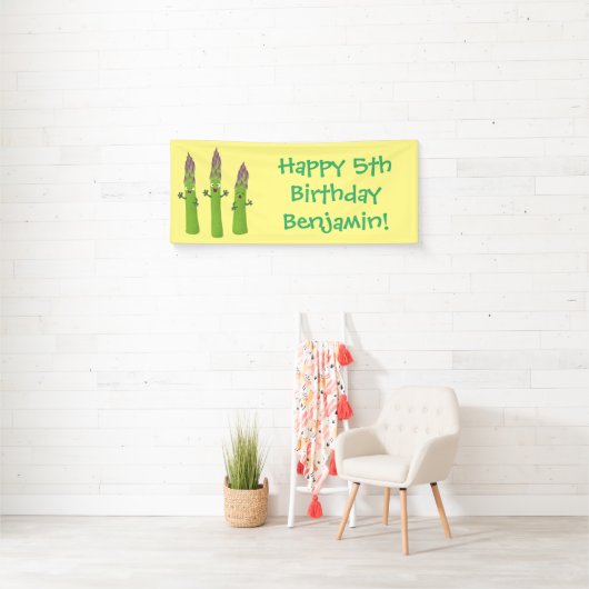 Cute asparaging vegetable trio cartoon spandoek (Insitu)