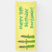 Cute asparaging vegetable trio cartoon spandoek (Verticaal)