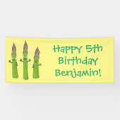 Cute asparaging vegetable trio cartoon spandoek (Horizontaal)